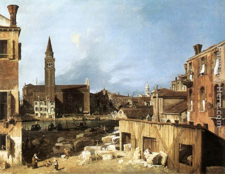 The Stonemason's Yard painting - Canaletto The Stonemason's Yard art painting